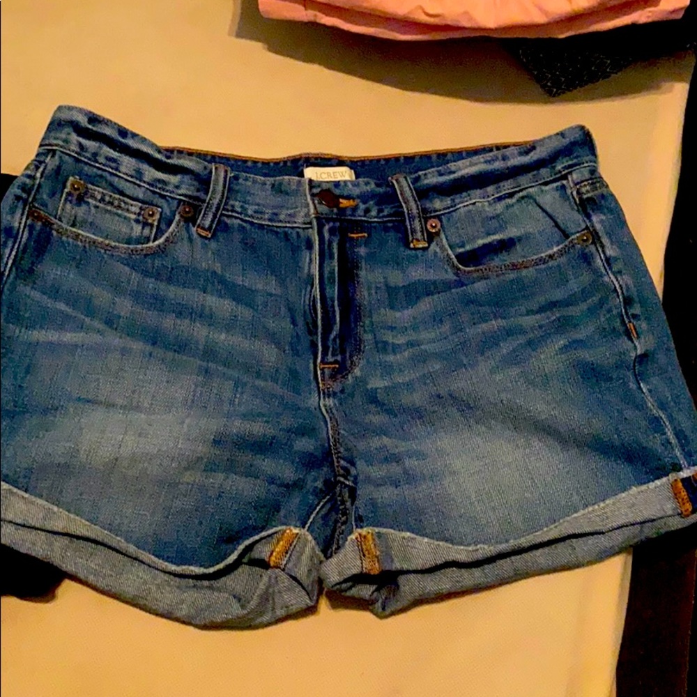 J crew roll cuff denim shorts
